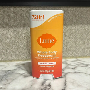 Lume Whole Body Deodorant‎ Invisible Cream Clean Tangerine Aluminum Free NWT